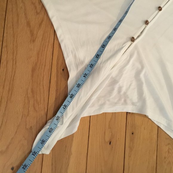 Wishlist Button Down Bamboo Semi Cropped Box Sleeve Front Tie Top - Picture 12 of 14